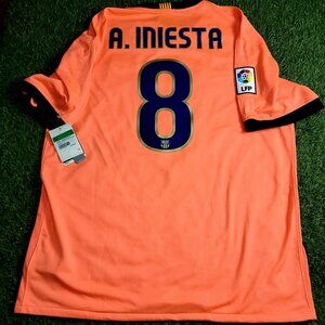 Iniesta Barcelona 2009 2010 Away Soccer Jersey Shirt BNWT XL SKU# 355020-870